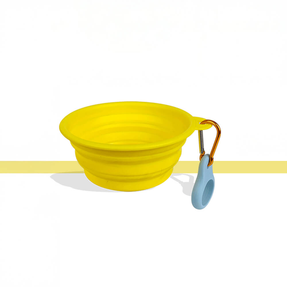 Foldable Silicone Dog Food and Water Bowl Orange