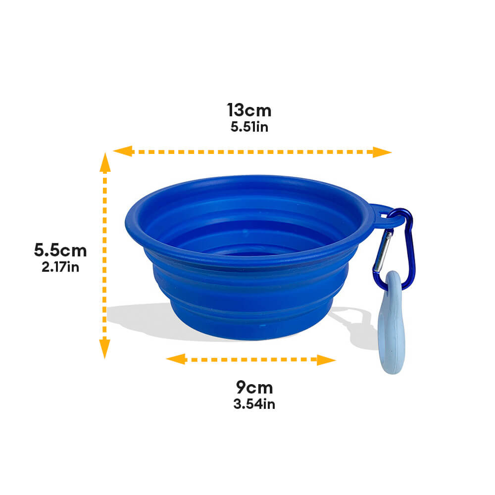 Foldable Silicone Dog Food and Water Bowl