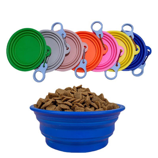 Foldable Silicone Dog Food and Water Bowl Yellow