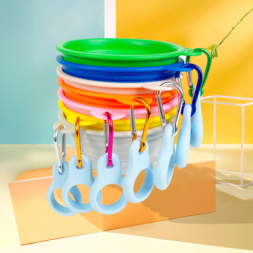 Foldable Silicone Dog Food and Water Bowl