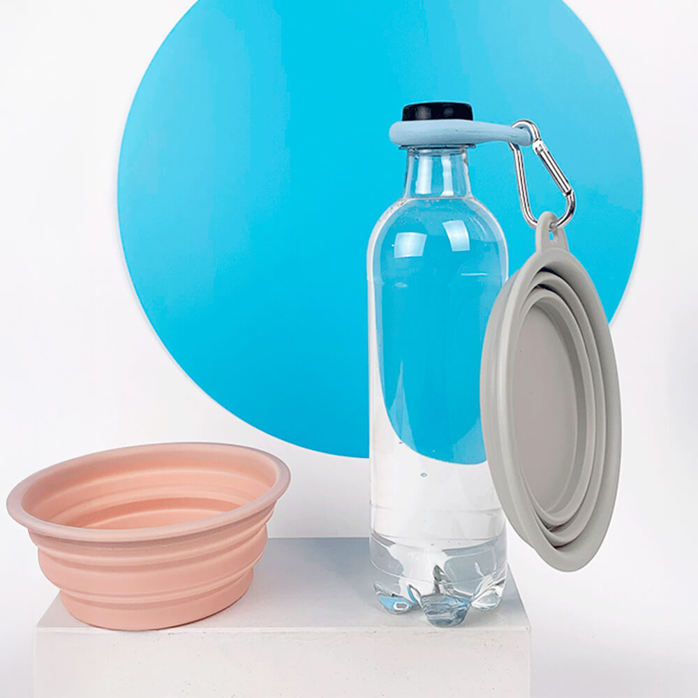Foldable Silicone Dog Food and Water Bowl