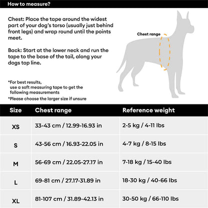 Reflective Adjustable Outdoor Dog Harness Orange XL