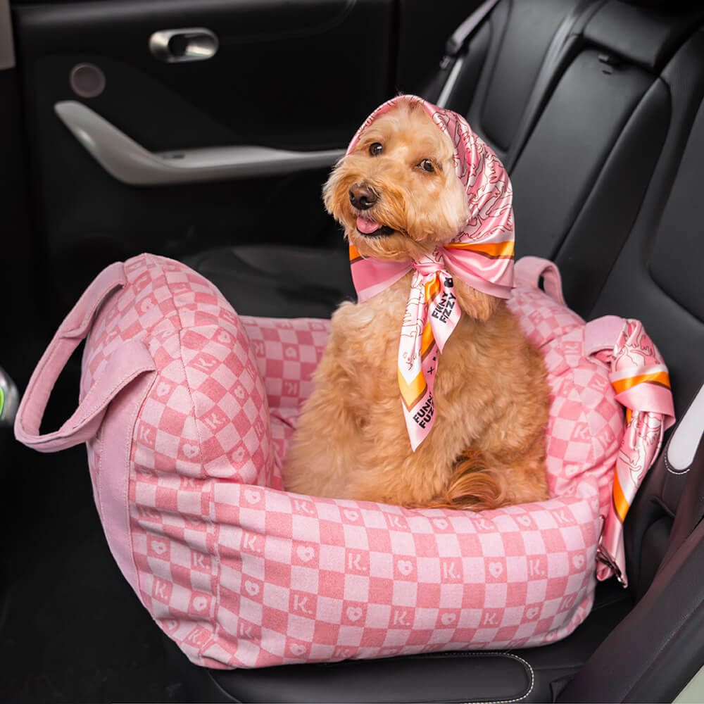 Large Travel Dog Car Seat Bed Dog Car Seat & Scarf Single Seat