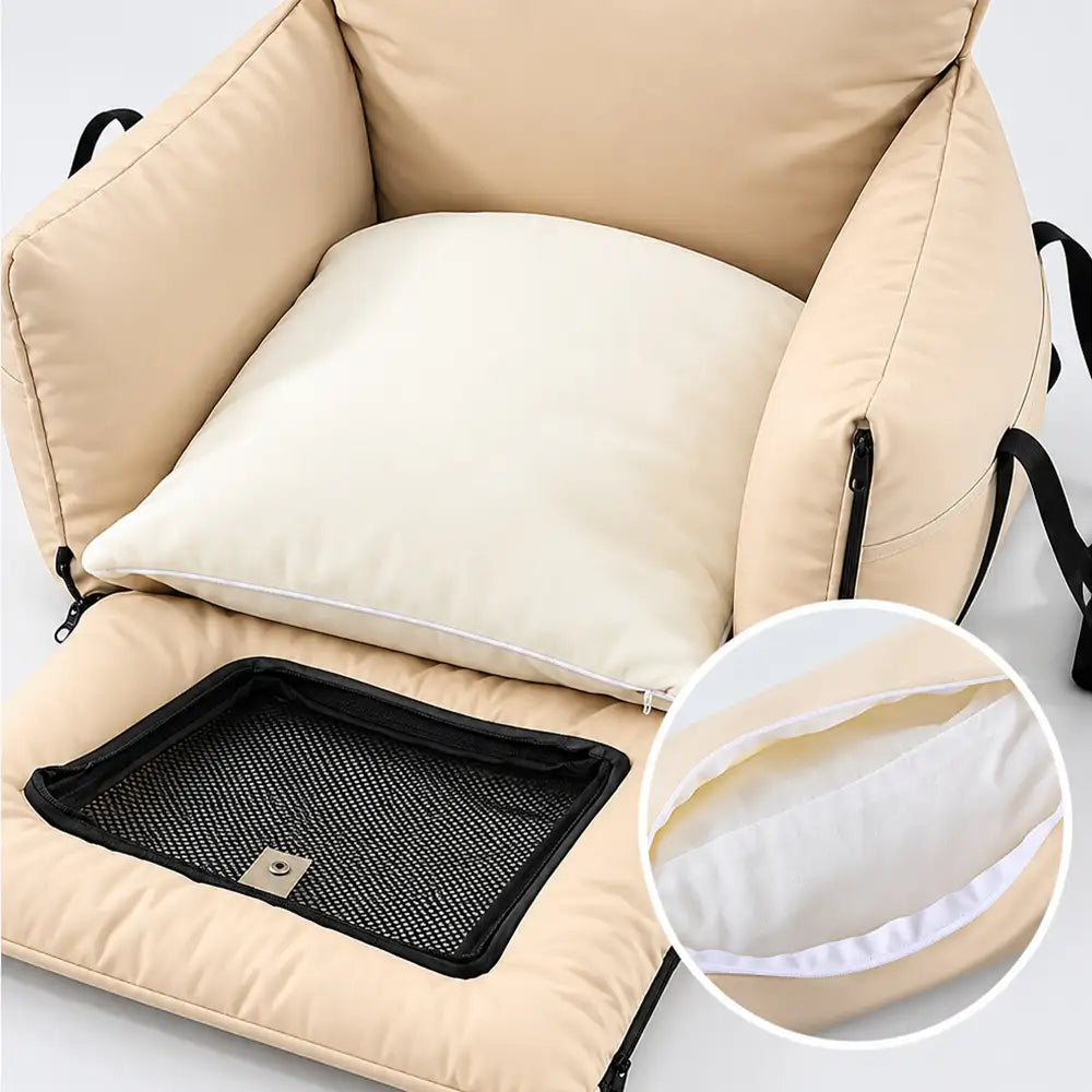 Expandable Waterproof Dog Car Seat Bed with Mesh Window