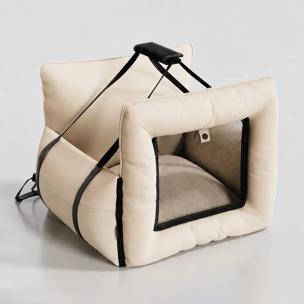 Expandable Waterproof Dog Car Seat Bed with Mesh Window