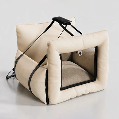 Expandable Waterproof Dog Car Seat Bed with Mesh Window