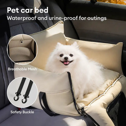 Expandable Waterproof Dog Car Seat Bed with Mesh Window