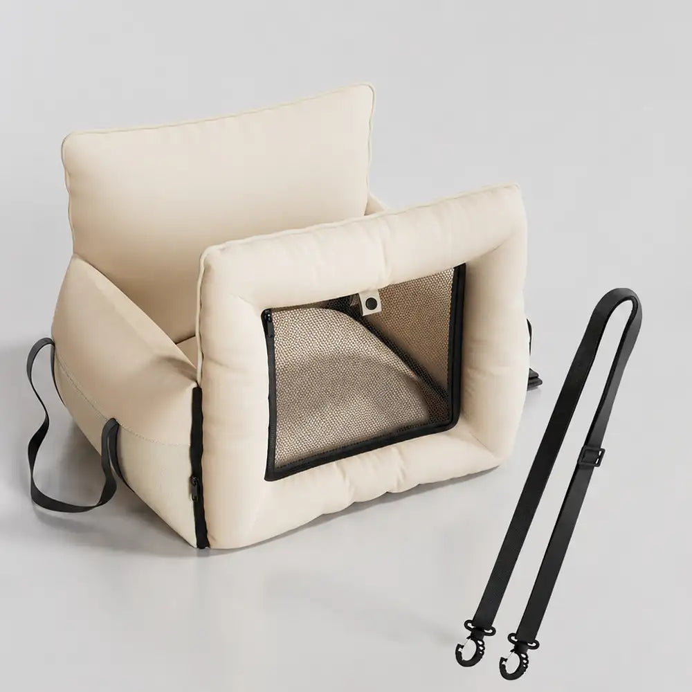 Expandable Waterproof Dog Car Seat Bed with Mesh Window