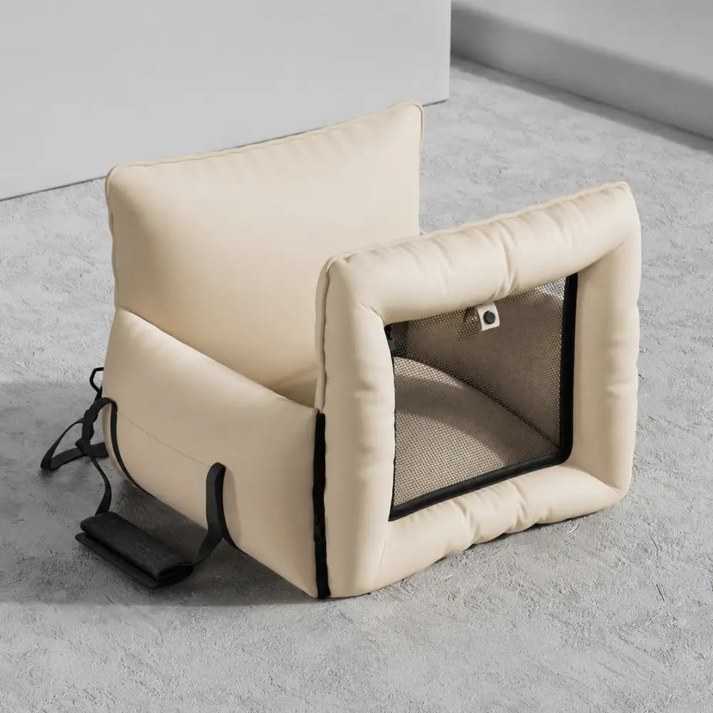 Expandable Waterproof Dog Car Seat Bed with Mesh Window