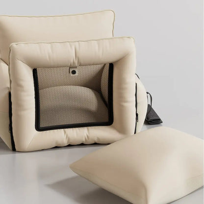 Expandable Waterproof Dog Car Seat Bed with Mesh Window