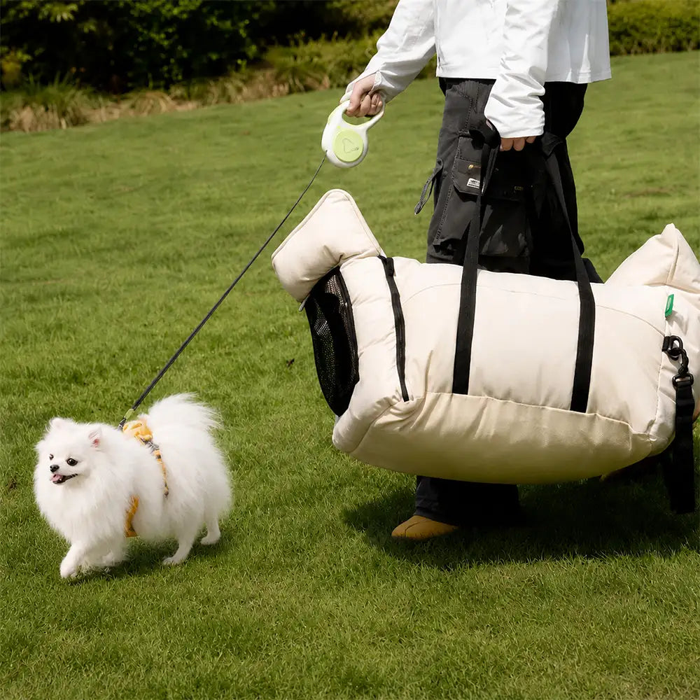 Expandable Waterproof Dog Car Seat Bed with Mesh Window