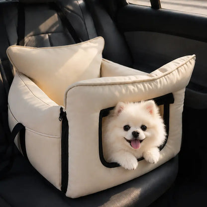 Expandable Waterproof Dog Car Seat Bed with Mesh Window