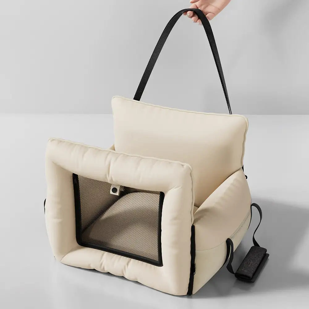 Expandable Waterproof Dog Car Seat Bed with Mesh Window