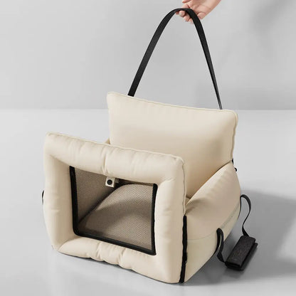 Expandable Waterproof Dog Car Seat Bed with Mesh Window