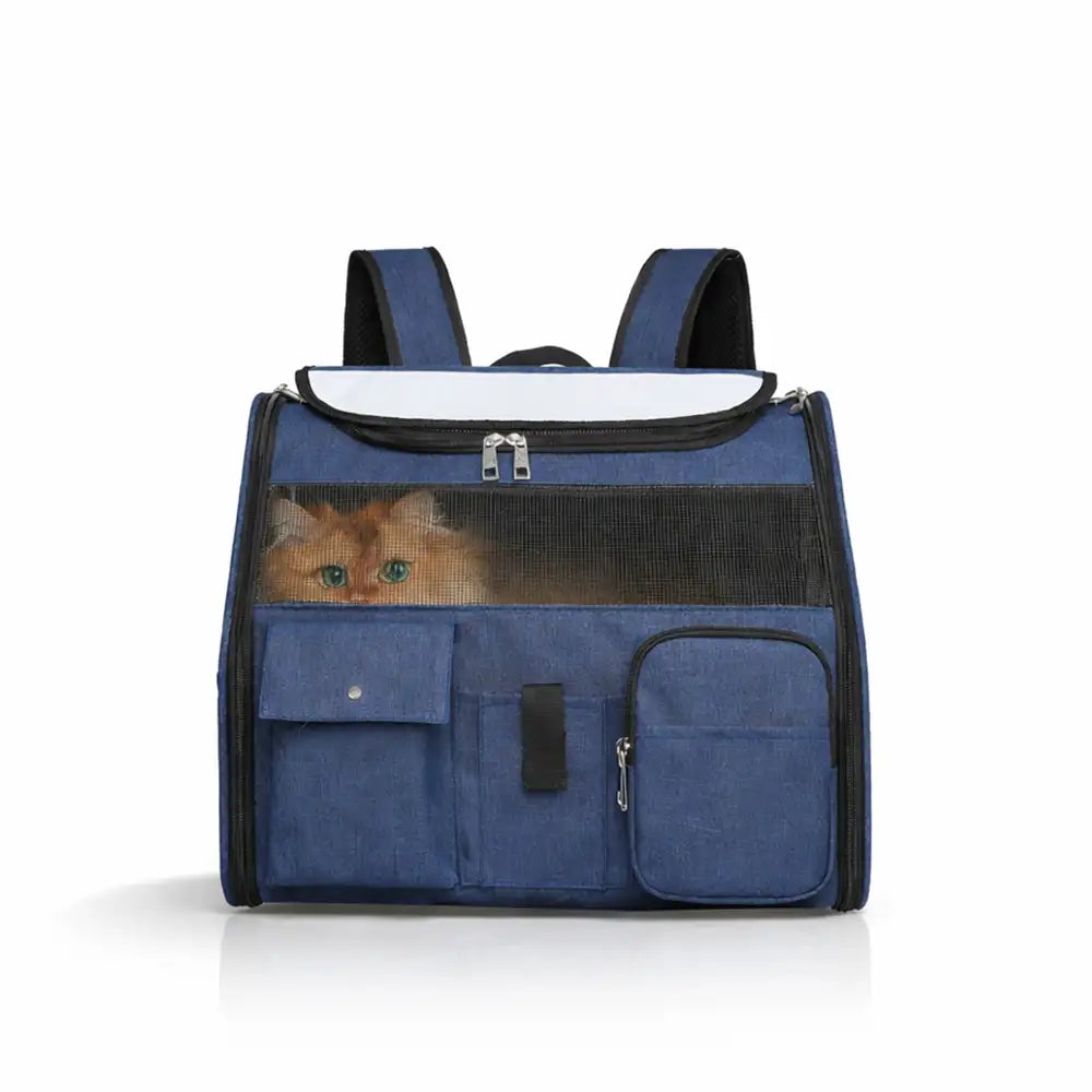 Rolling Pet Backpack Carrier with Detachable Trolley
