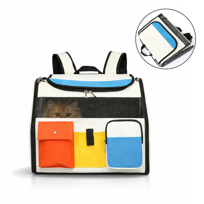 Rolling Pet Backpack Carrier with Detachable Trolley