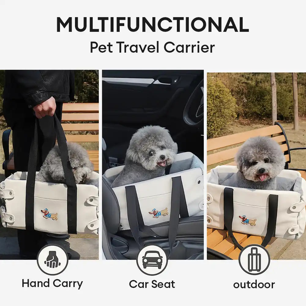 Waterproof Faux Leather Center Console Pet Car Seat Black