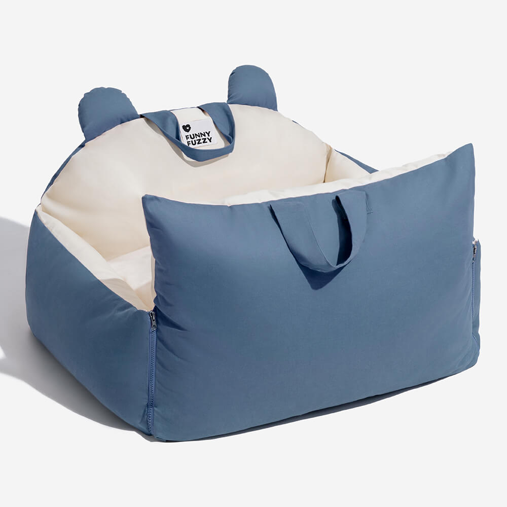 Bear Ear Bolster Dog Car Seat Bed