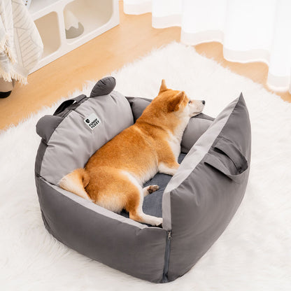 Bear Ear Bolster Dog Car Seat Bed