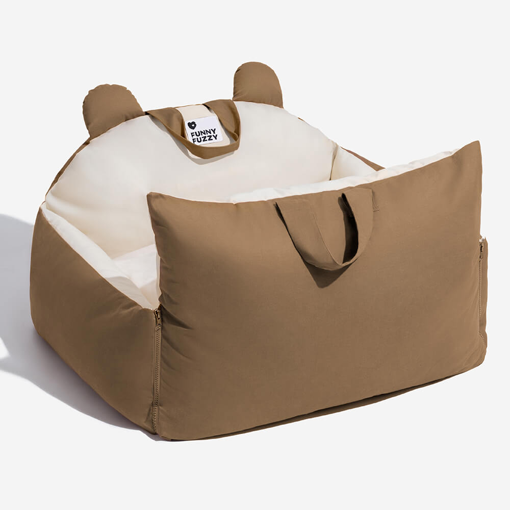Bear Ear Bolster Dog Car Seat Bed