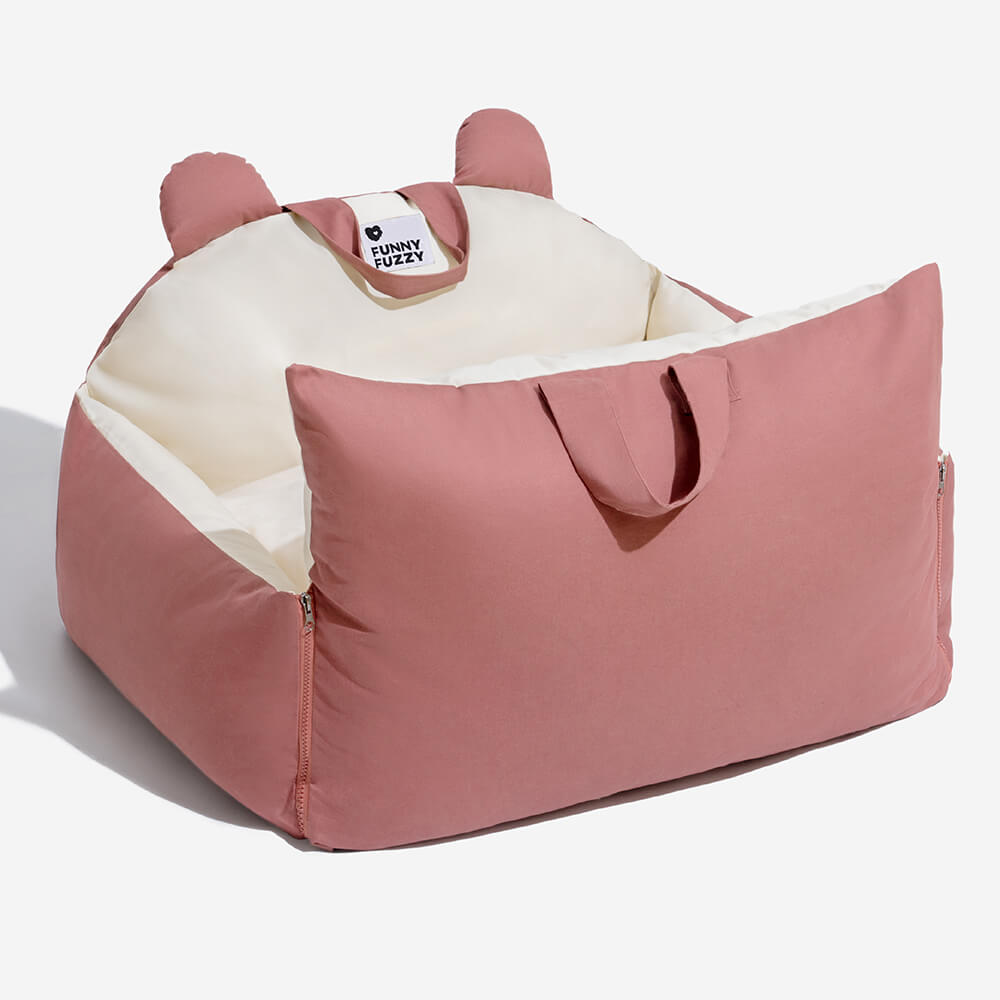 Bear Ear Bolster Dog Car Seat Bed