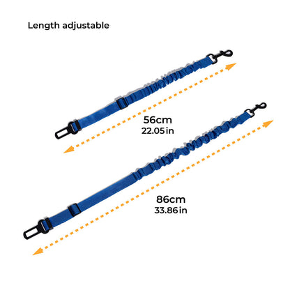 Adjustable Dog Car Seat Belt with Shock Absorber Neon Orange Standard