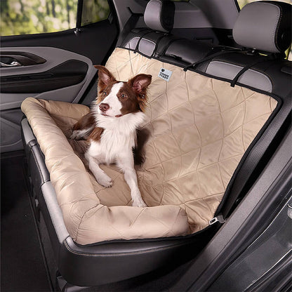 Convertible Dog Bed Car Seat Cover Cream Khaki Standard
