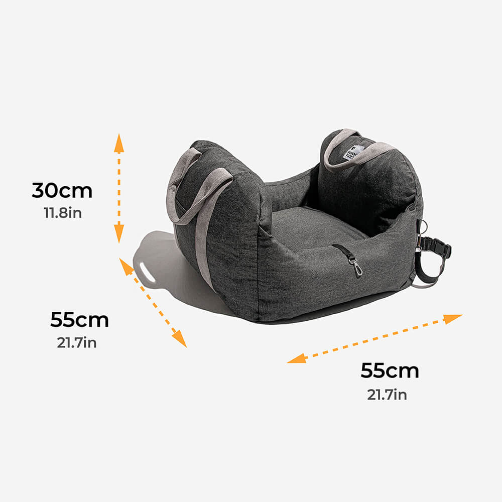 ISOFIX Dog Car Seat Bed with LATCH Anchor System Brown Heart Single Seat