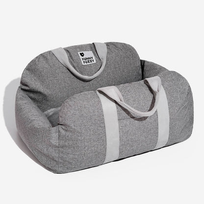Bolstered Dog Car Seat Bed for Back Seat Travel Waterproof Pink Single Seat