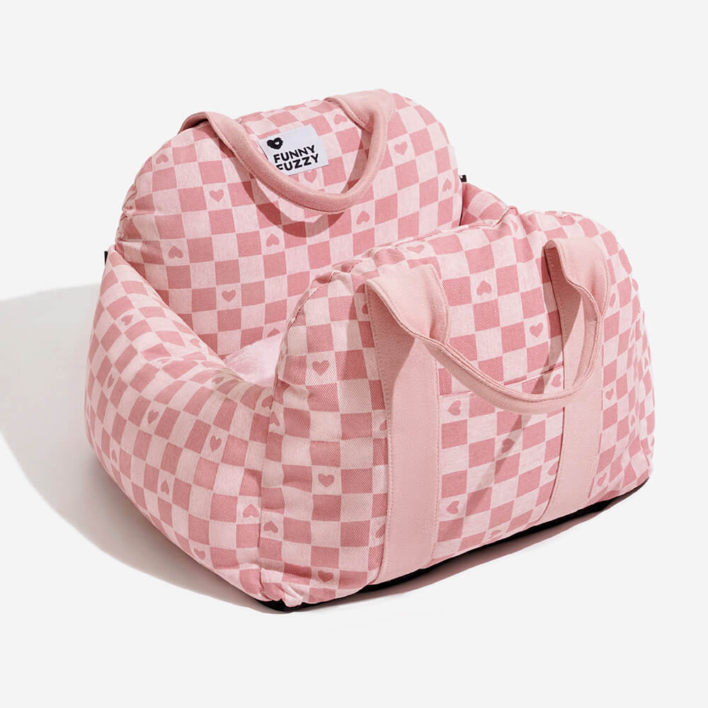 Bolstered Dog Car Seat Bed for Back Seat Travel