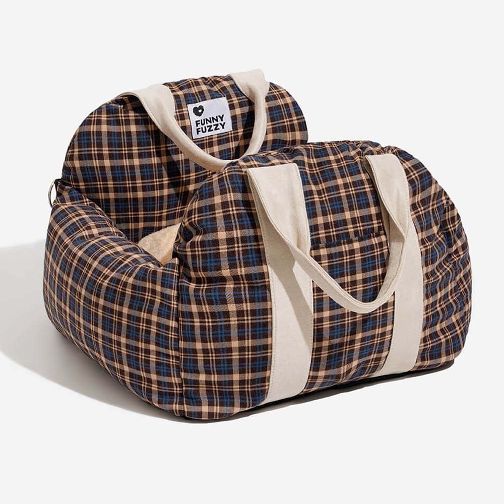 Bolstered Dog Car Seat Bed for Back Seat Travel