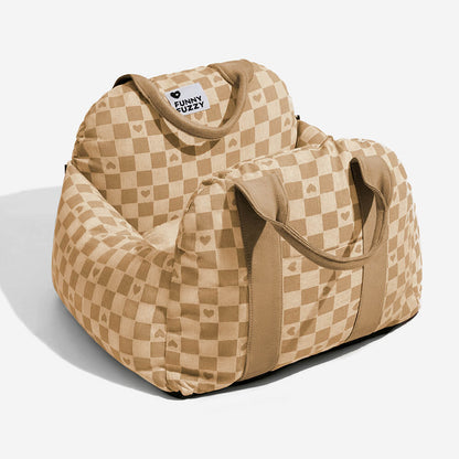 Bolstered Dog Car Seat Bed for Back Seat Travel