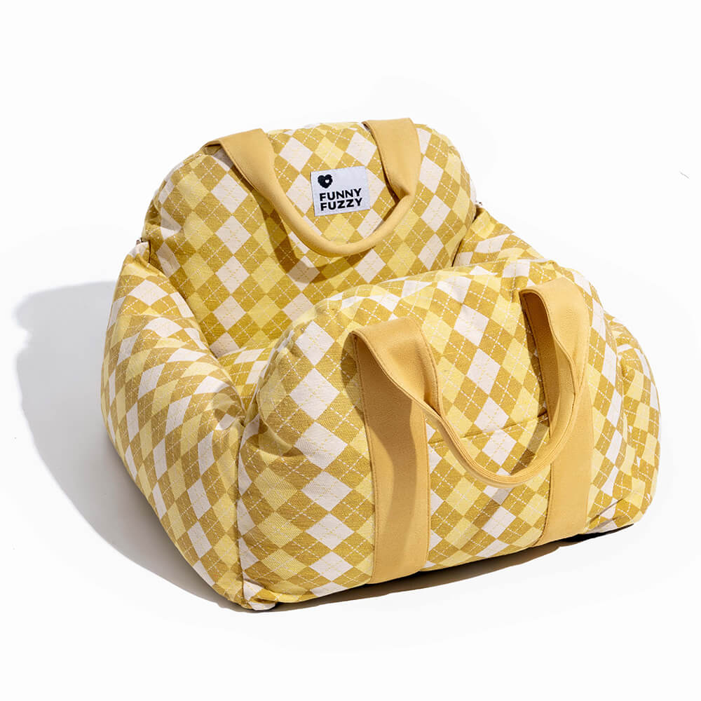 Bolstered Dog Car Seat Bed for Back Seat Travel