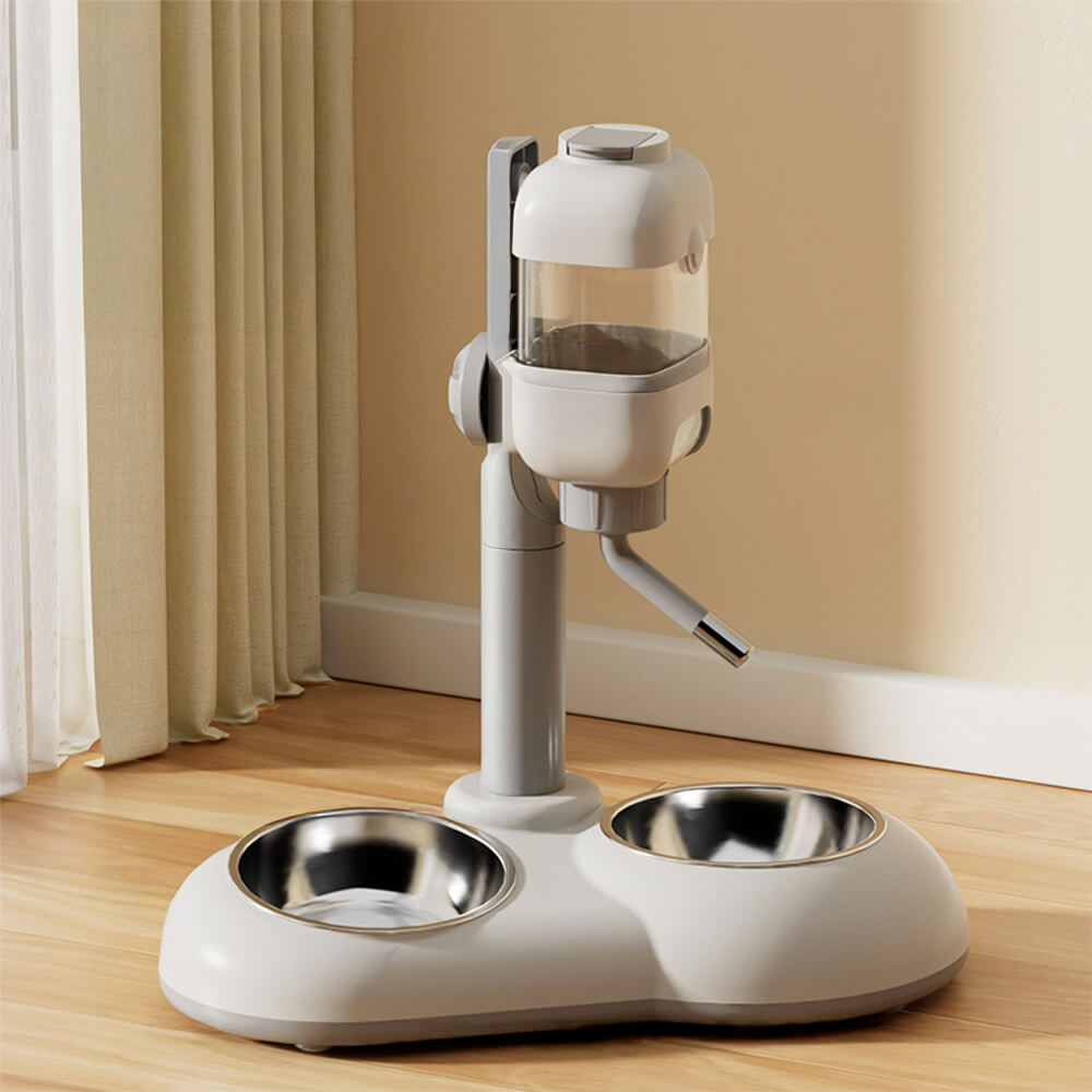 Pet Feeding Station with Food Dispenser and Waterer