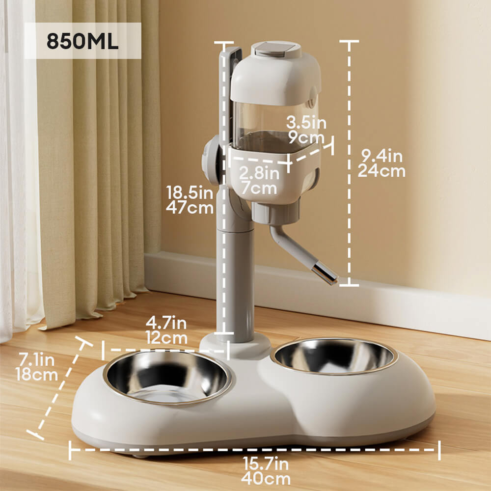 Pet Feeding Station with Food Dispenser and Waterer