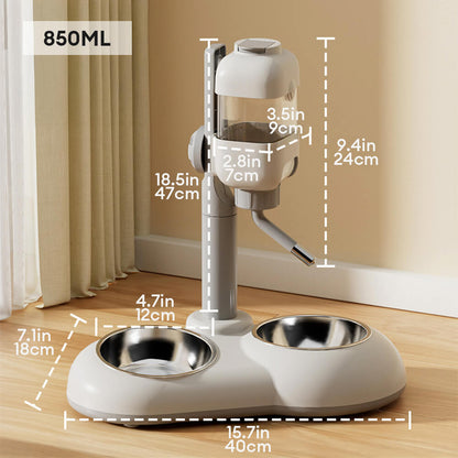 Pet Feeding Station with Food Dispenser and Waterer