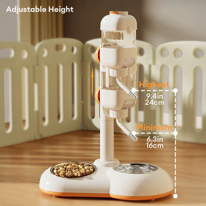 Pet Feeding Station with Food Dispenser and Waterer