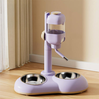 Pet Feeding Station with Food Dispenser and Waterer