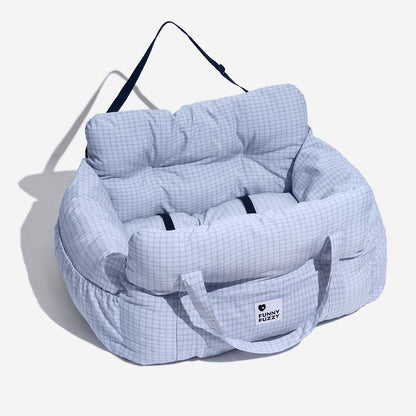 Portable ISOFIX Dog Car Seat Bed with LATCH Anchors Denim Dark Blue Single Seat