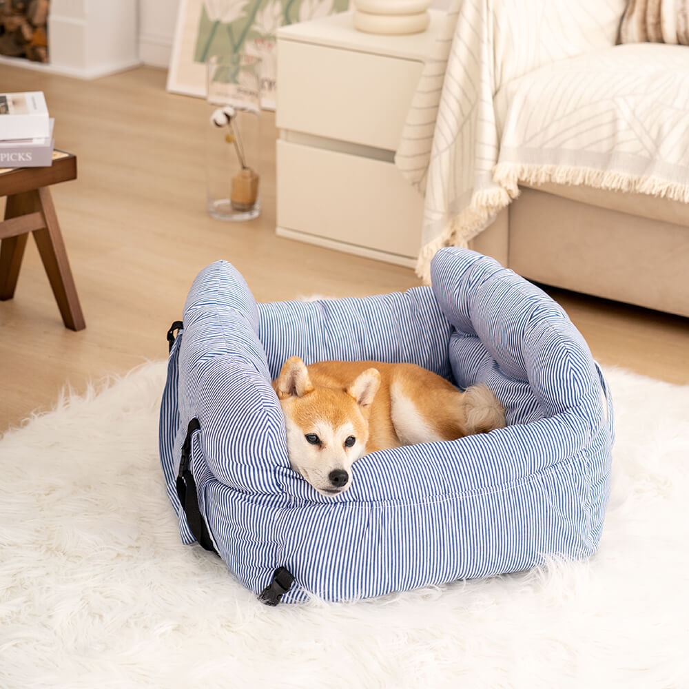 Portable Bolster Dog Car Seat Bed for Road Trips