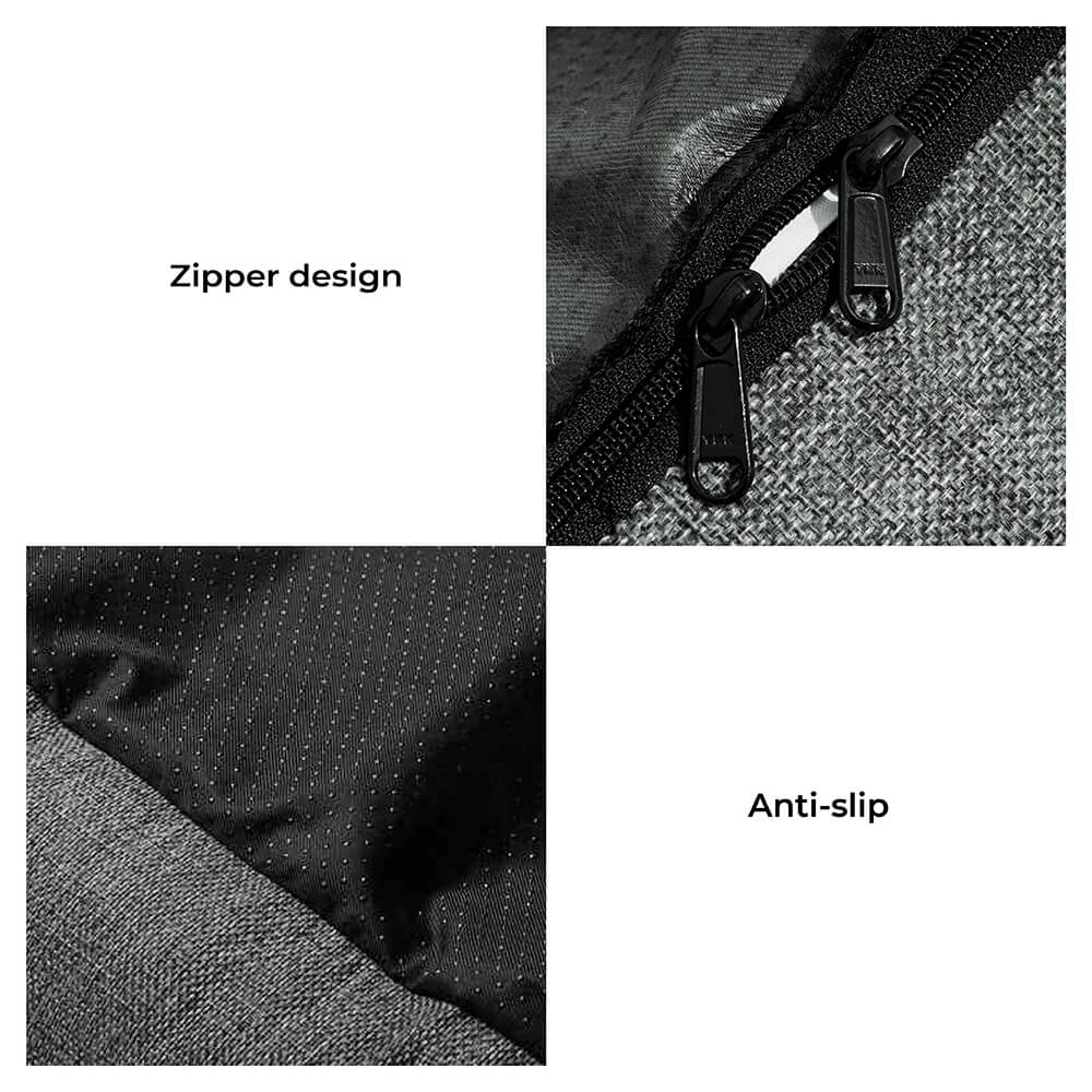 Washable Bolster Dog Back Seat Bed Charcoal Gray Full
