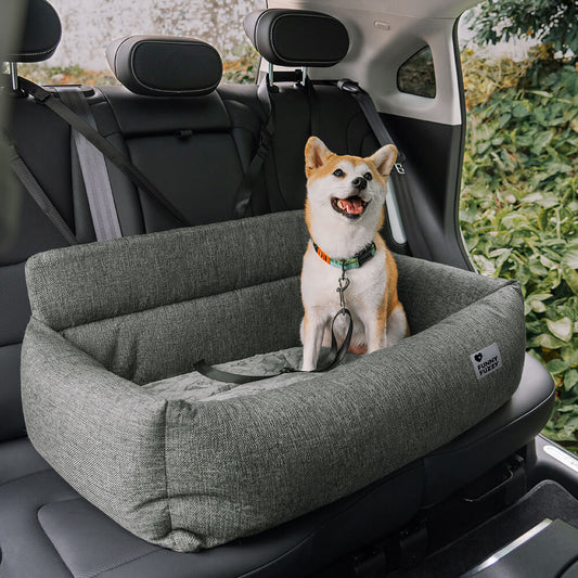 Washable Bolster Dog Back Seat Bed Charcoal Gray Single seat