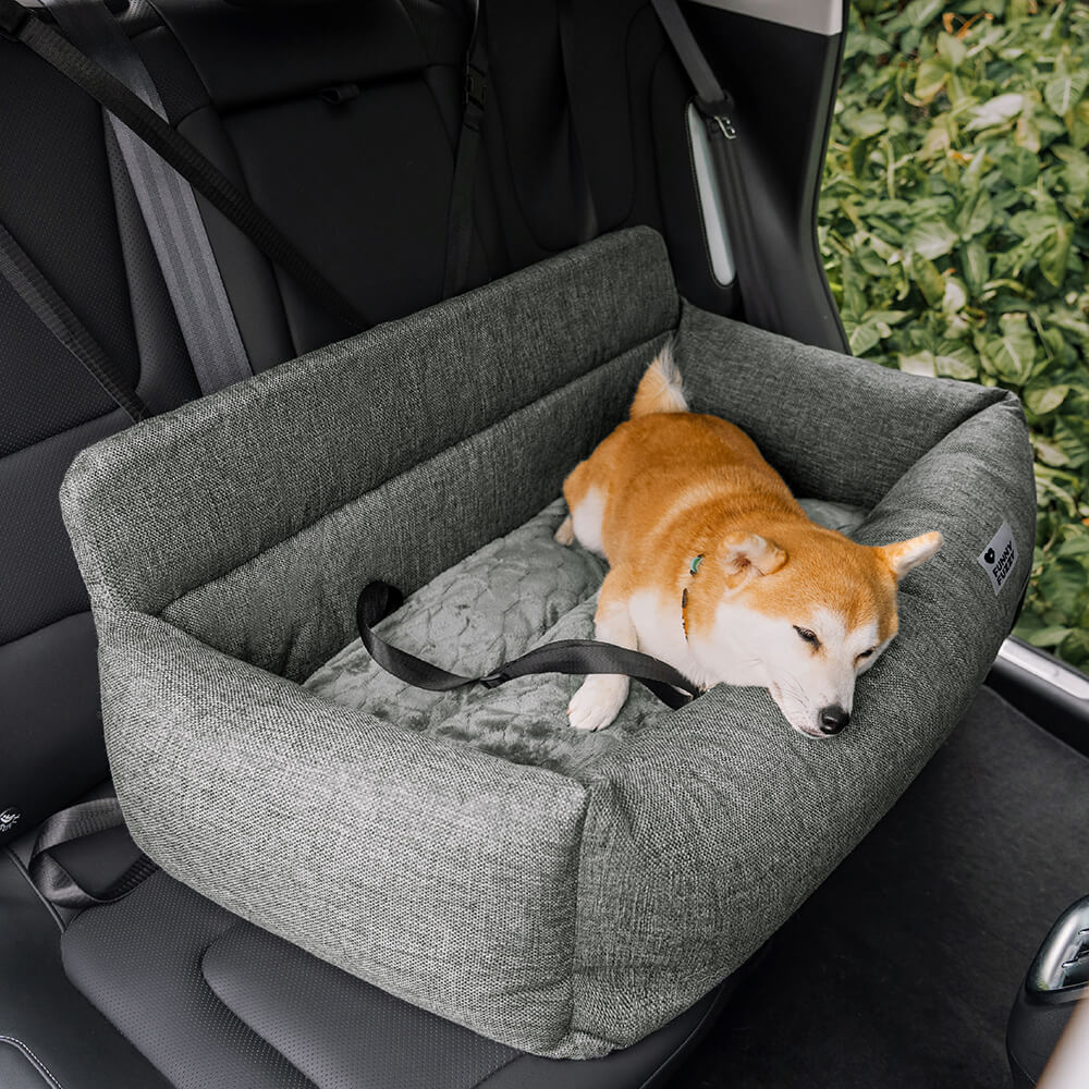 Washable Bolster Dog Back Seat Bed Charcoal Gray Two seat