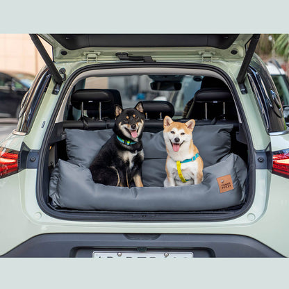 Bolster Dog Back Seat Bed for Medium and Large Dogs Pro-Grey JUMBO PLUS