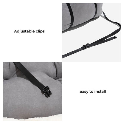 Bolster Dog Back Seat Bed for Medium and Large Dogs Waterproof Pro-Charcoal grey JUMBO PLUS