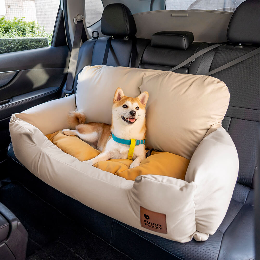 Bolster Dog Back Seat Bed for Medium and Large Dogs Pro-Yellow JUMBO PLUS