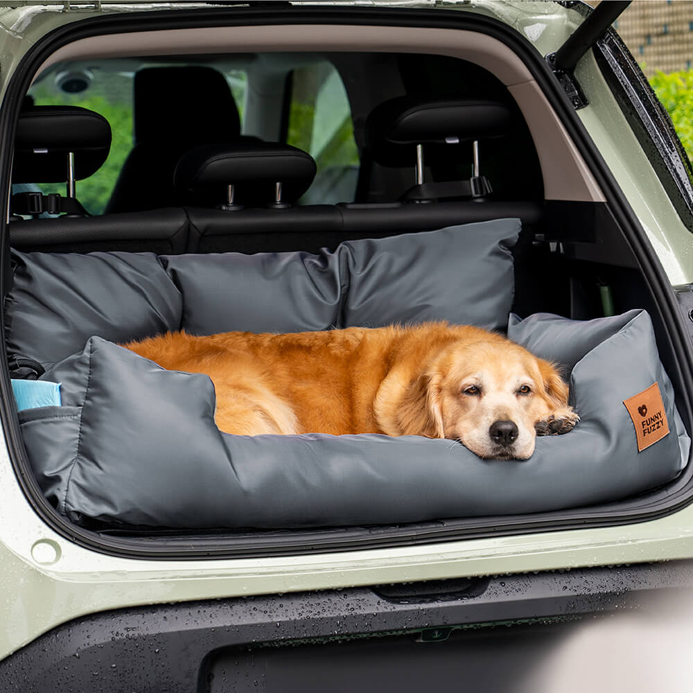 Waterproof Bolster Dog Back Seat Bed Waterproof Pro-Brown X-Large