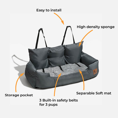 Waterproof Bolster Dog Back Seat Bed Waterproof Pro-Olive Green Standard