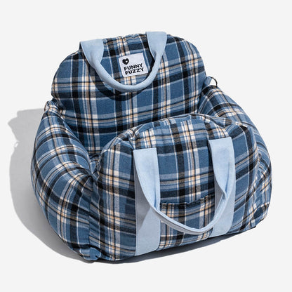 Vintage Plaid Dog Car Seat Bed