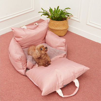 Waterproof Dog Car Seat Bed with Bolstered Sides